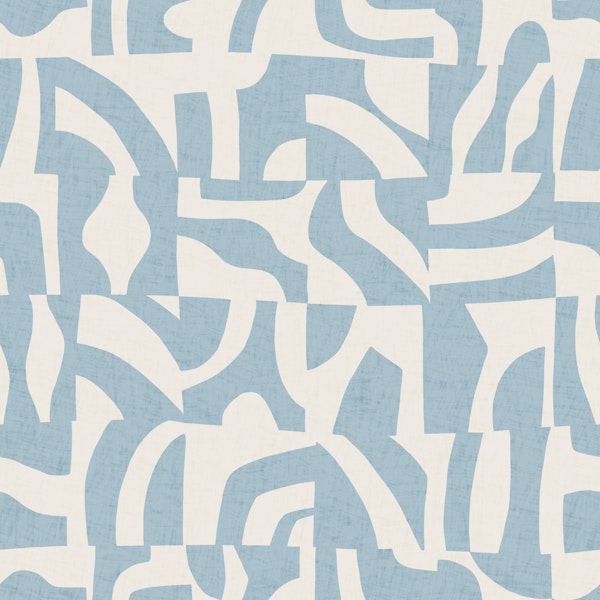 Mod Matisse Cut Out Shapes - Soft Blue Grey