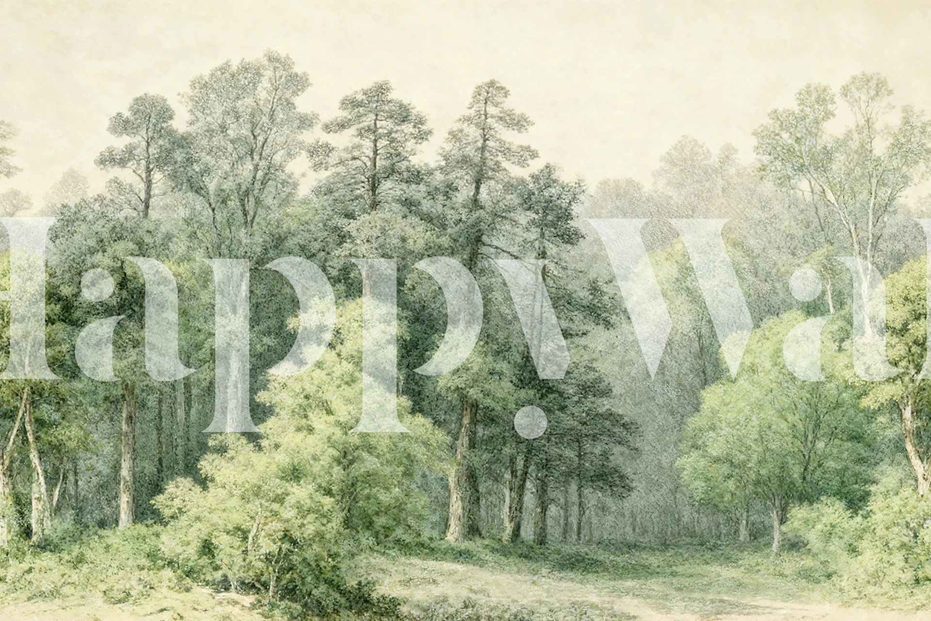 Tranquil Forest Retreat tapet i et lyst rum