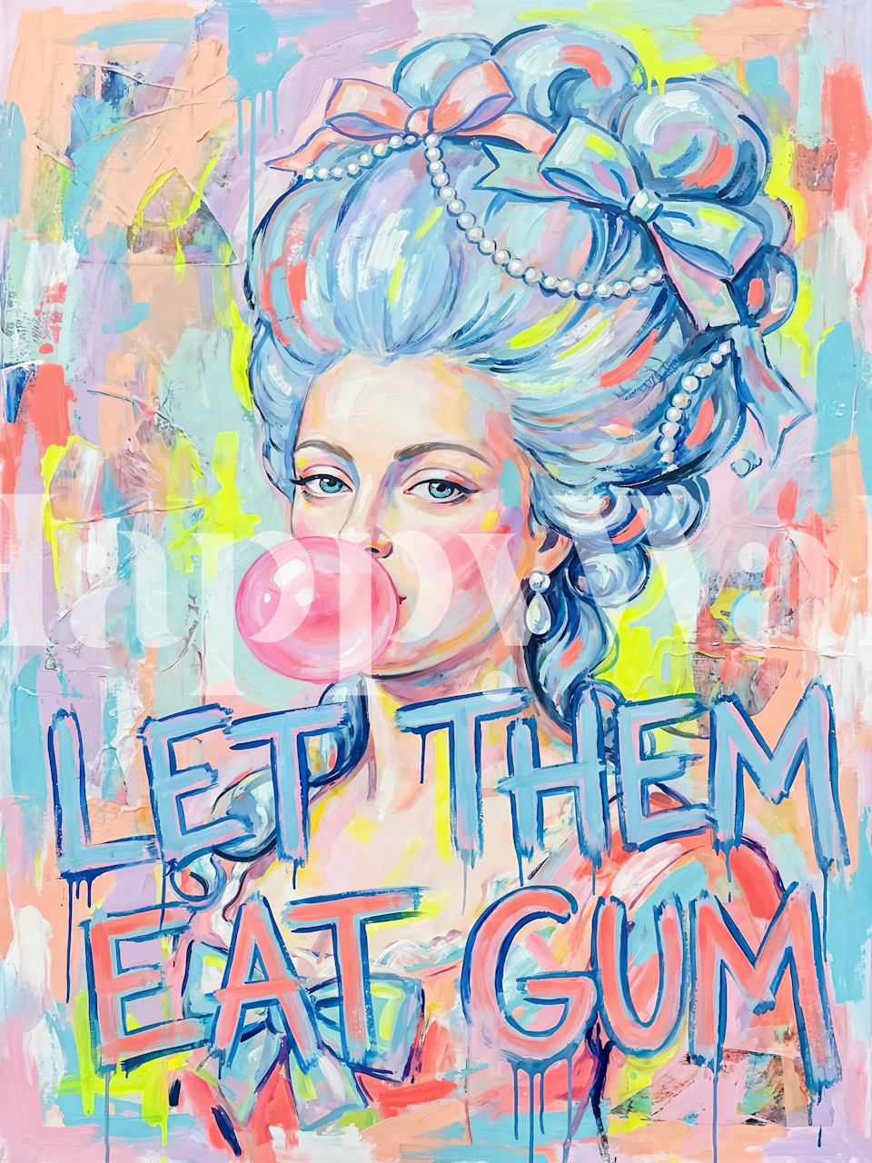 Majestic Bubblegum Art wallpaper in a room