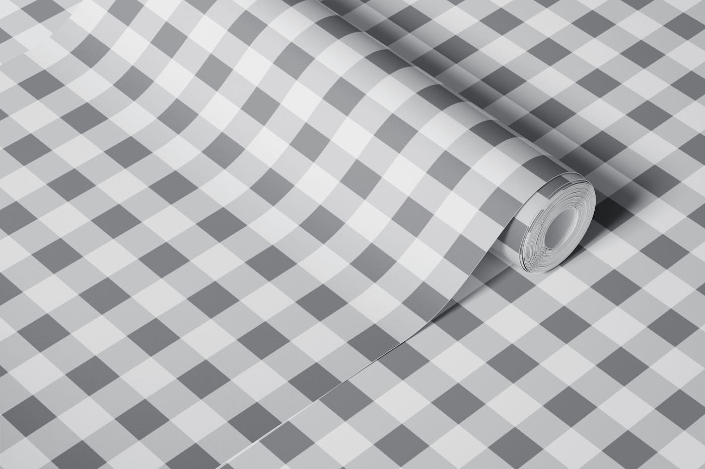 Gingham Charm In Anthracite wallpaper roll