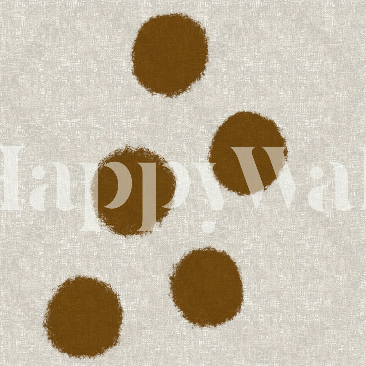 Rustic Brown Chocolate Abstract Dots wallpaper in a room