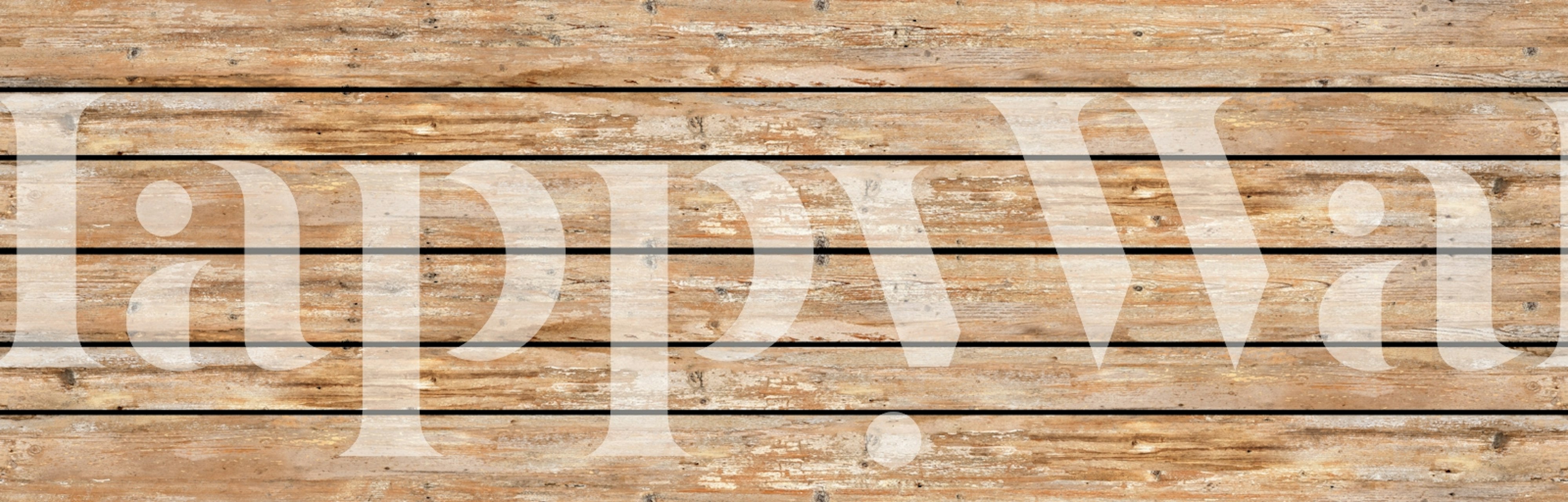 Rustic wooden plank wallpaper in natural brown tones