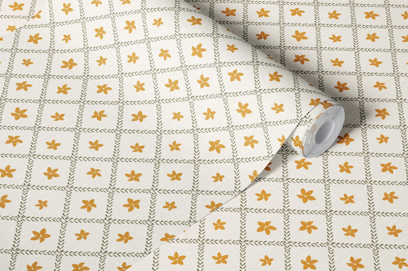 Floral Lattice Elegance wallpaper roll