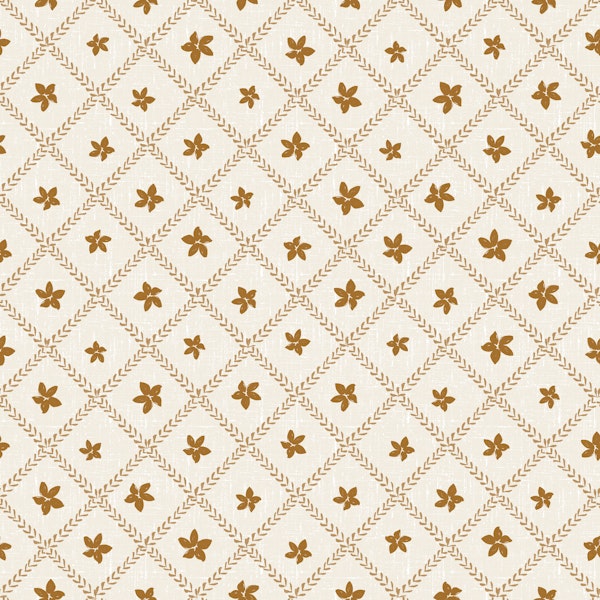 Earthy Floral Lattice Elegance