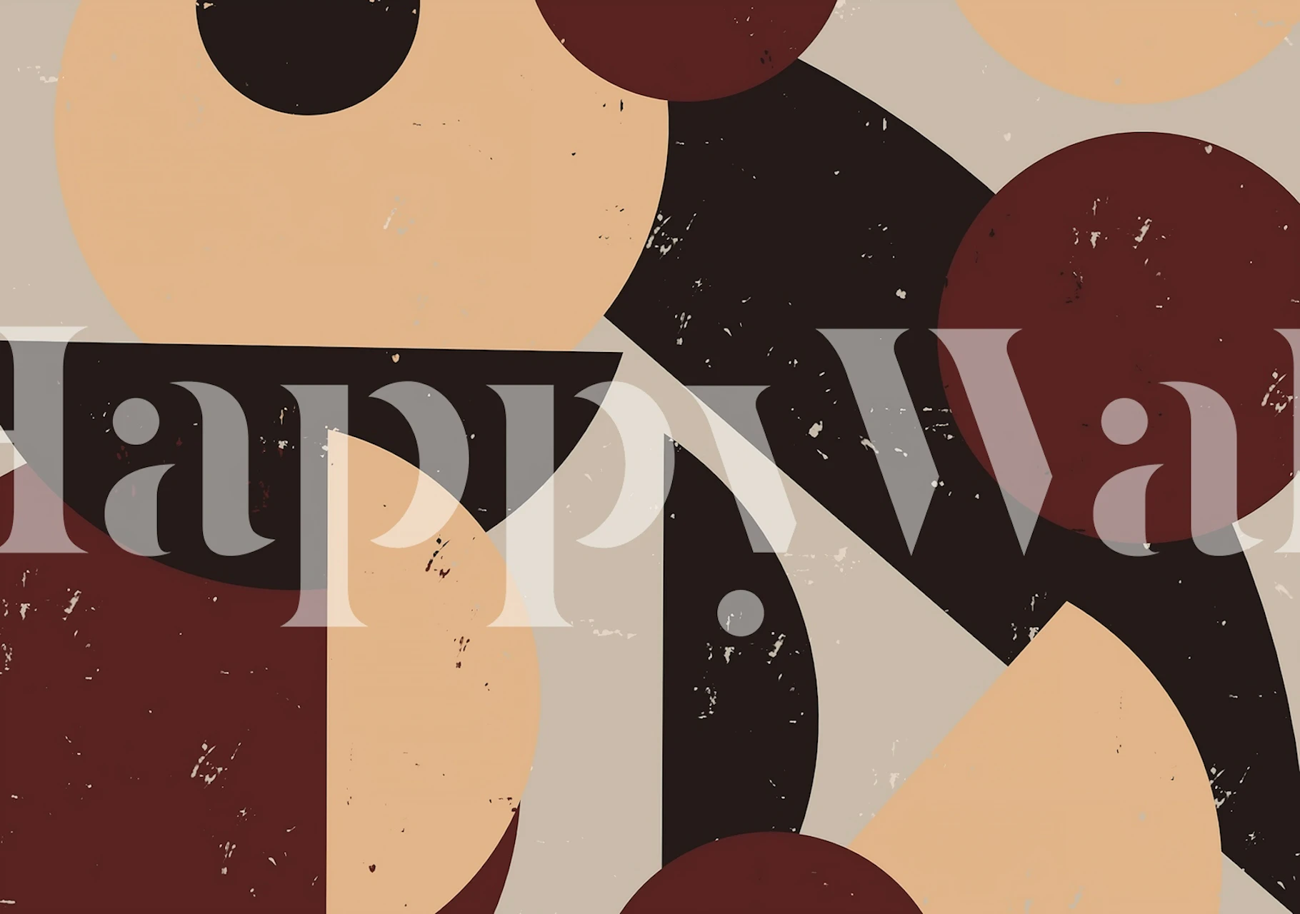 Earthy Retro Tapete in einer Raumsituation