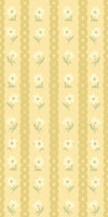 Golden Charming Floral Stripes wallpaper