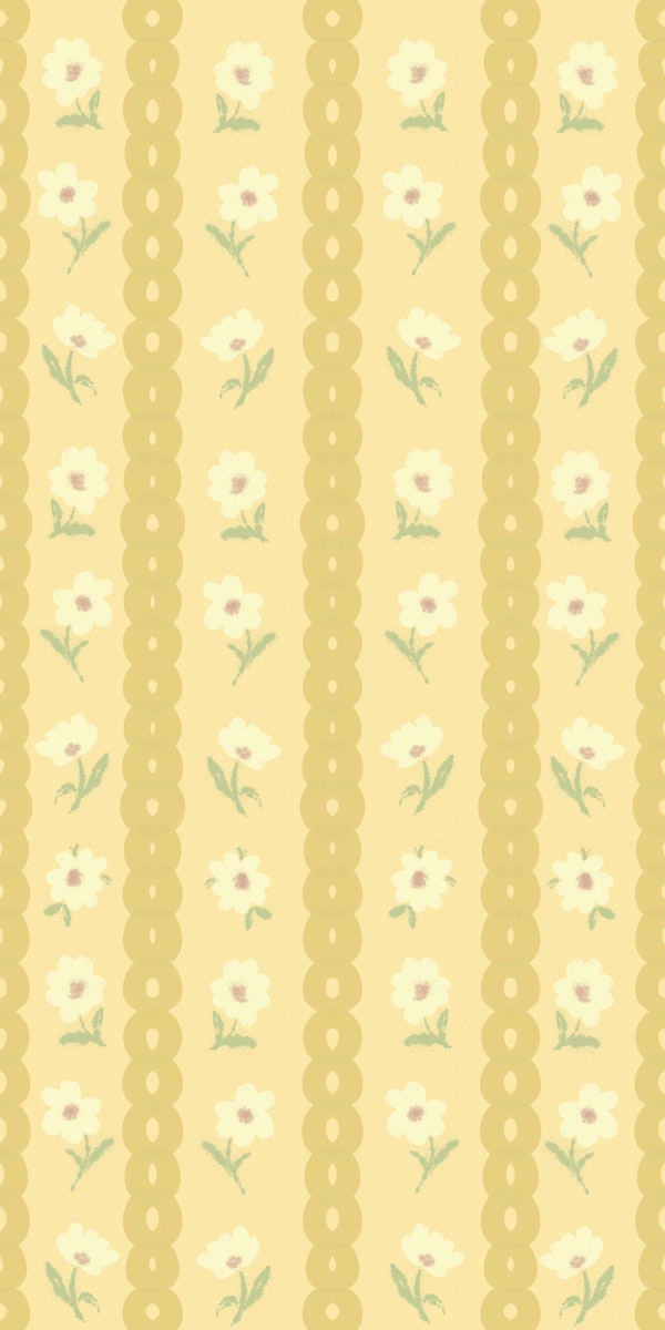 Golden Charming Floral Stripes
