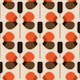 Retro Floral Geometry Terracotta Brown