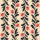 Climbing flowers stripes Vibrant Red