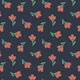 Ditsy Red Blossoms on Navy