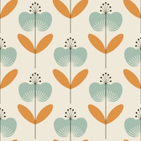 Mid-Century Floral Charm behang