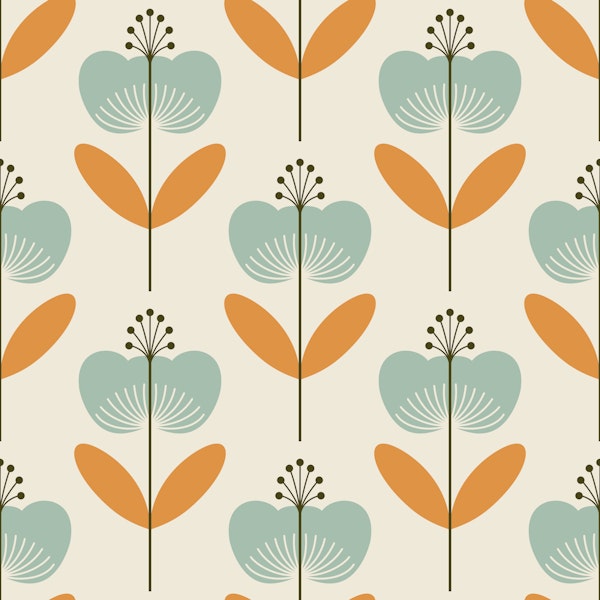 Mid-Century Floral Charm