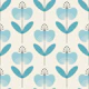 Mid-Century Floral Charm Blue