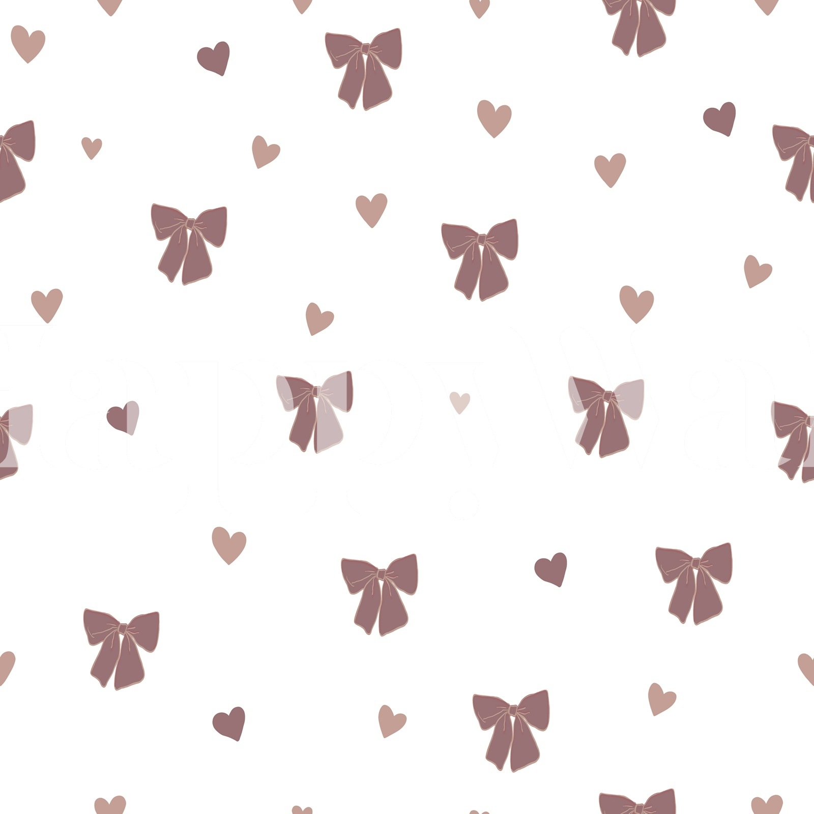 Pink Bow and Heart Wallpaper for Bedroom