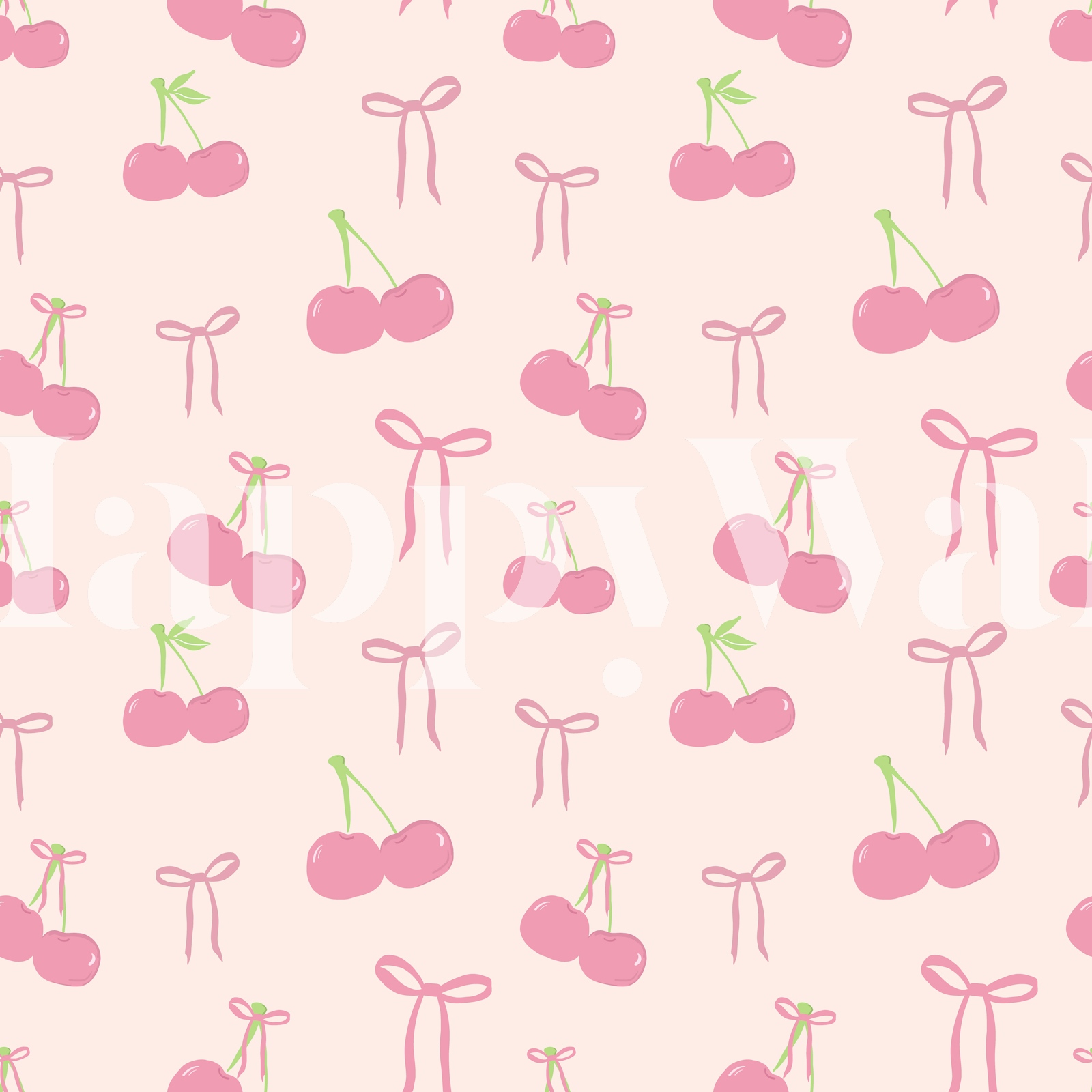 Pink Cherry Ribbons Wallpaper