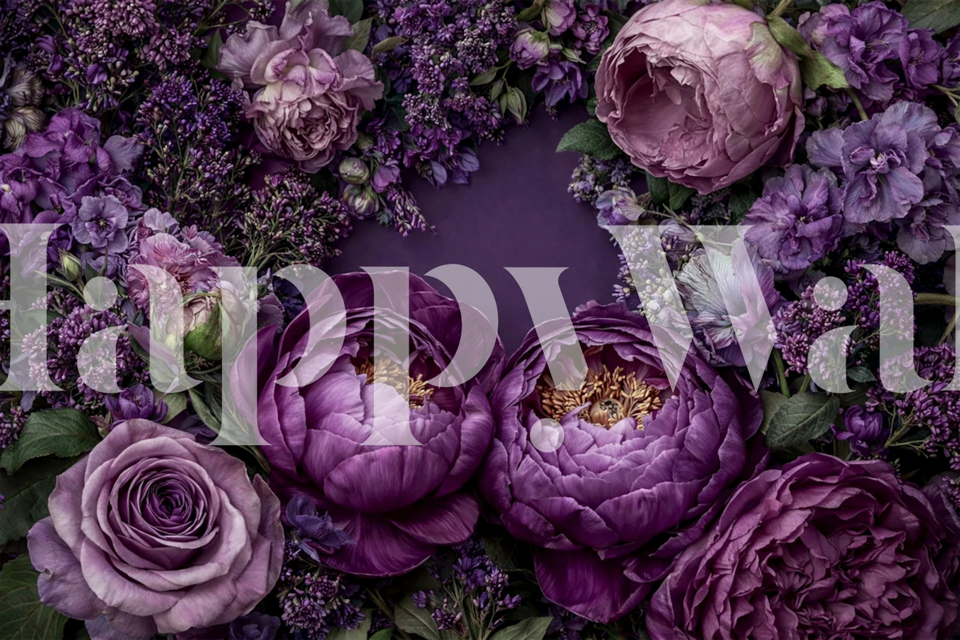 Tapeta Purple Peony Fantasy w pokoju