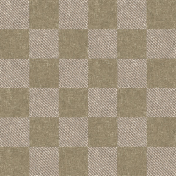 Muted Olive Khaki Raffia Chessboard