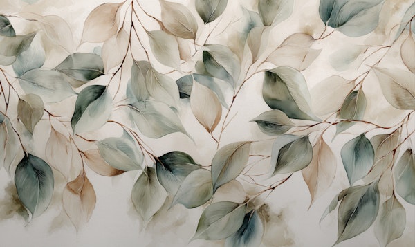 Sage Green Botanical Leaves