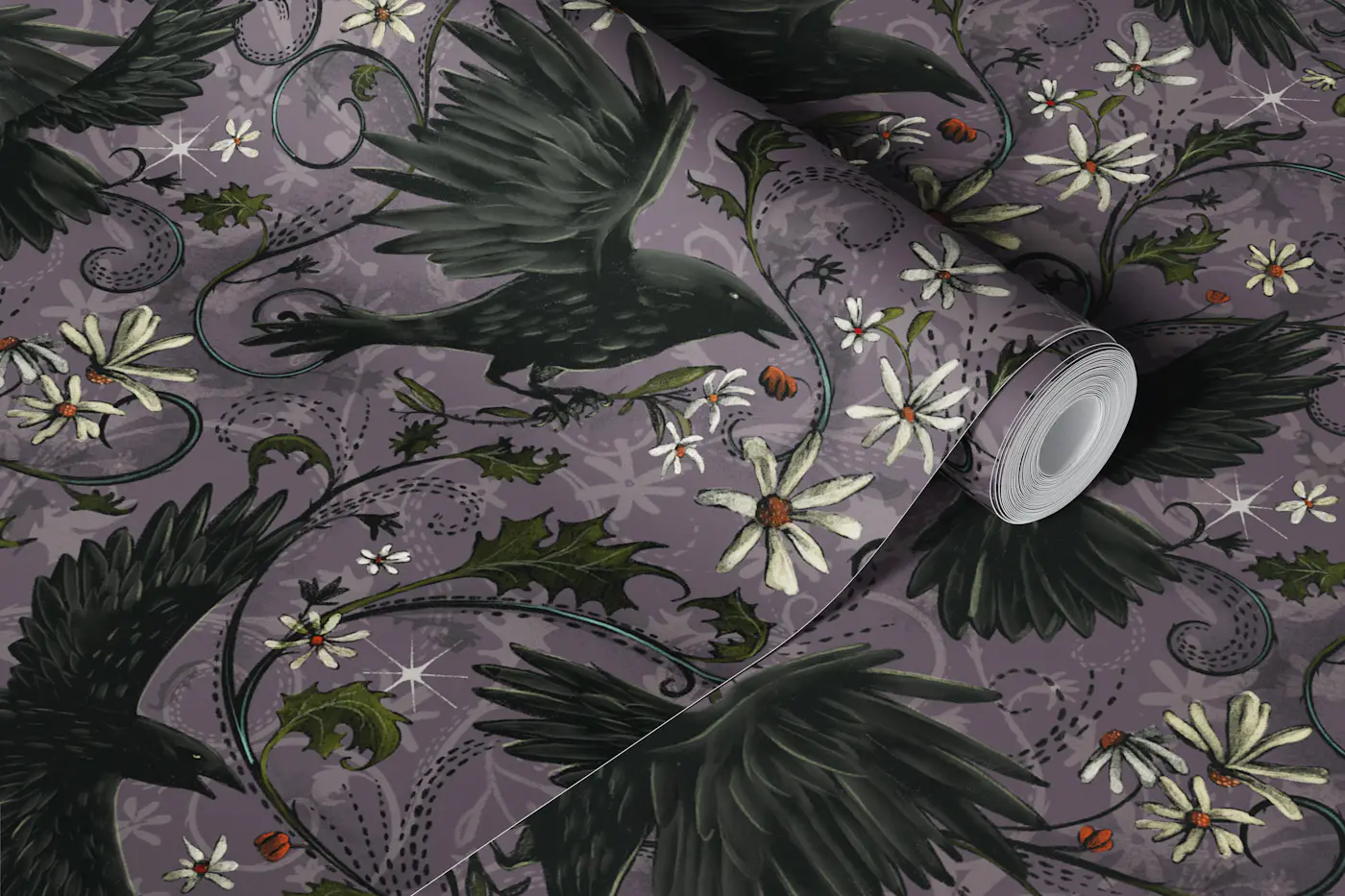 Mystic Ravens - Thistle wallpaper roll