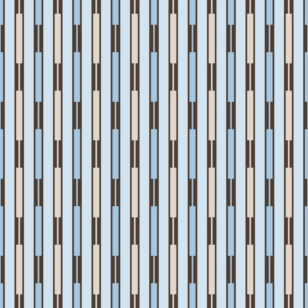 Geo Chain Ice Blue and Dark Brown Pattern