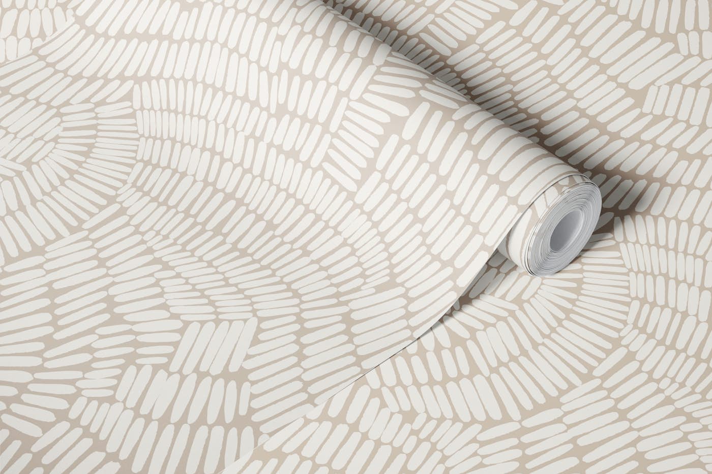 Lines Work Driftwood Beige wallpaper roll