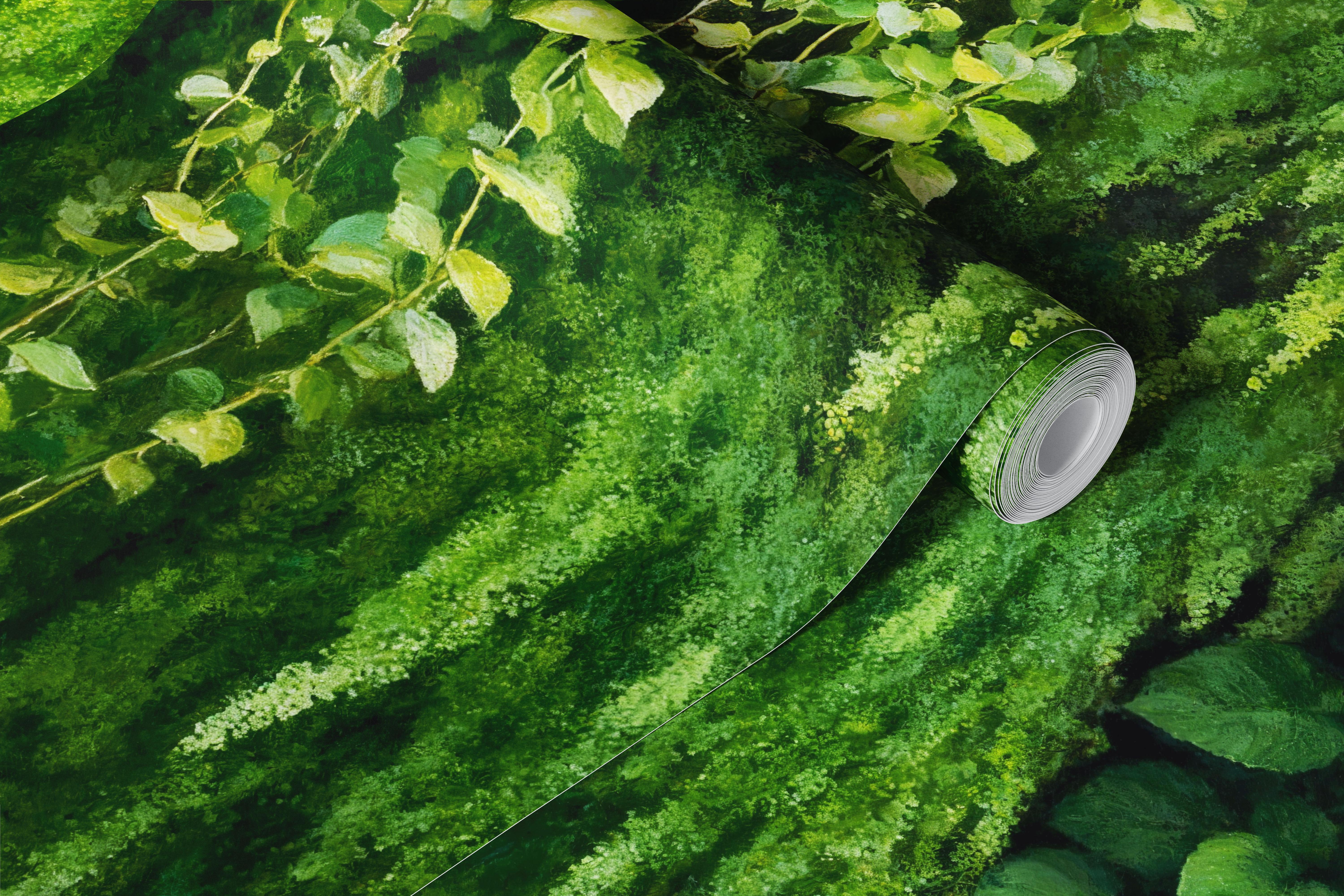 Vertical Garden Oasis wallpaper in a room