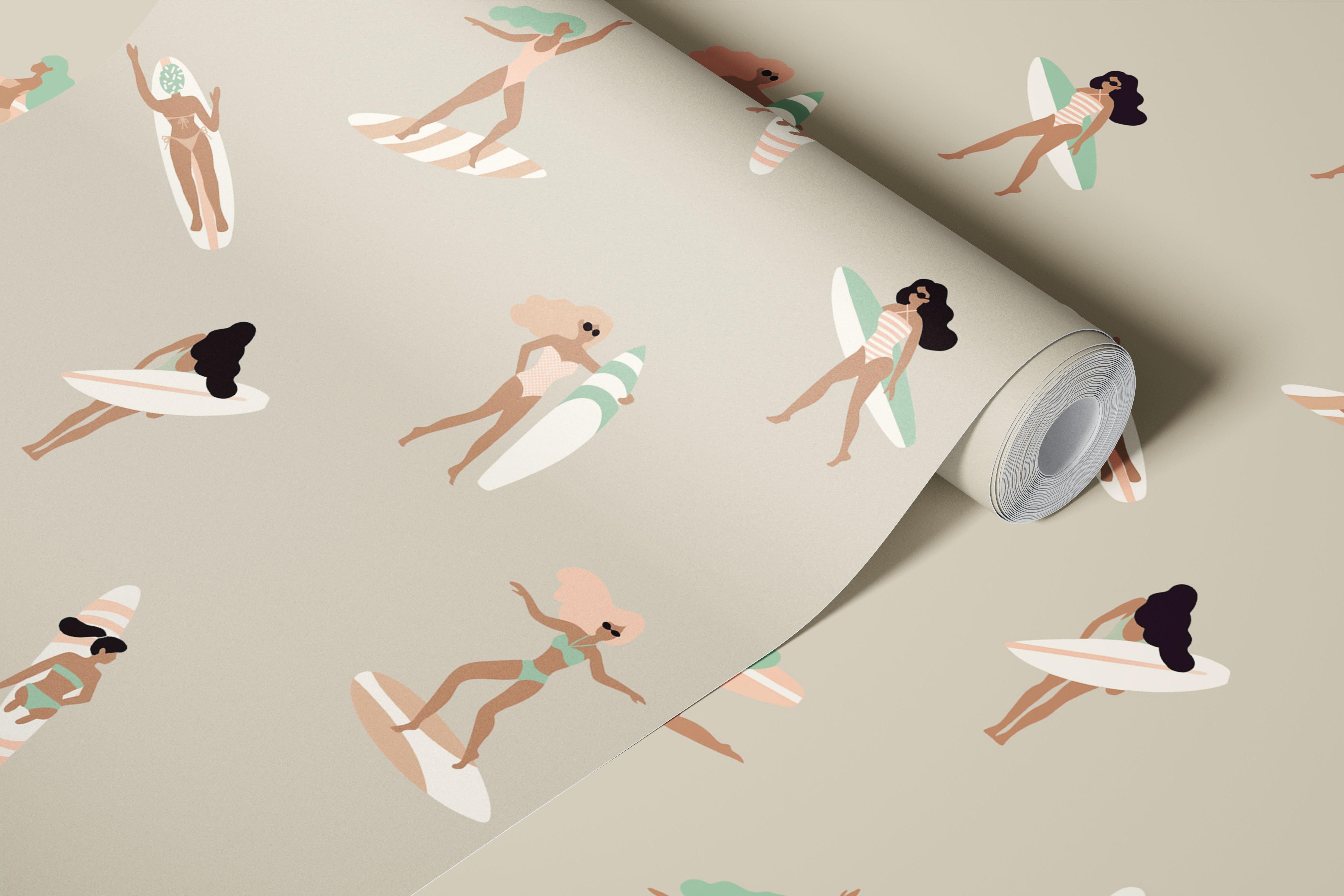 Design della carta da parati Chic Beach Vibes in una stanza