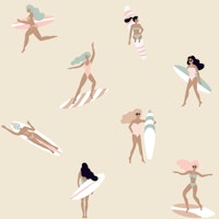 Coastal Surf Silhouettes tapet