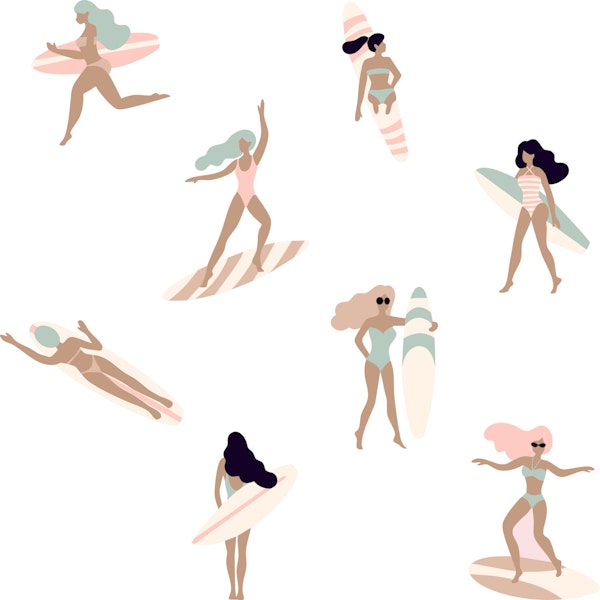 Minimalist Boho Surfer Girls
