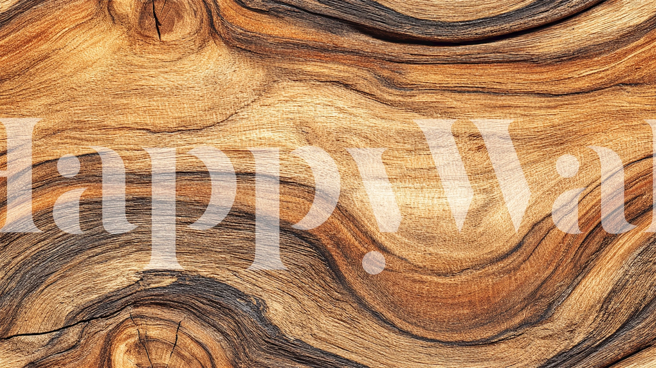 Golden woodgrain wallpaper in a room