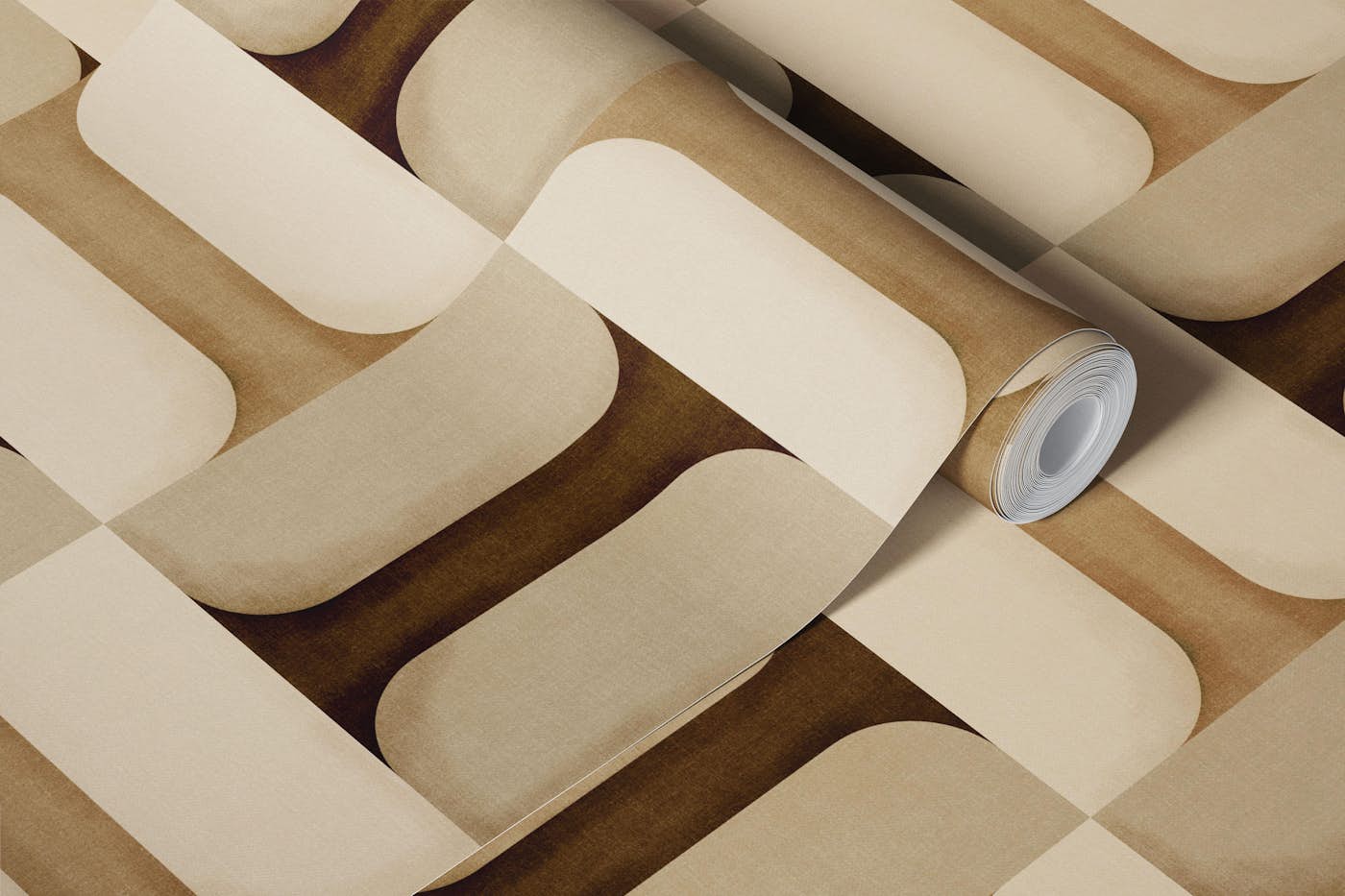 Modern Textured Tiles Earthy wallpaper roll