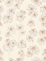Japandi Flowers soft buttercup yellow wallpaper