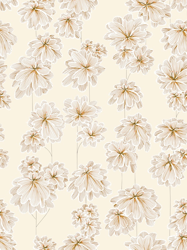 Japandi Flowers soft buttercup yellow