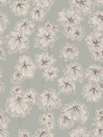 Japandi Flowers warm grey wallpaper