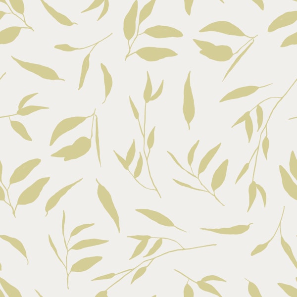 Green leafy foliage on cloud dancer