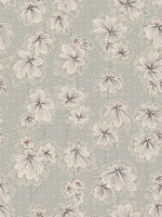 Patterned Japandi Flowers warm grey wallpaper