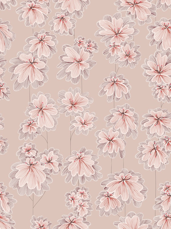 Japandi Flowers blush pink