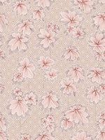 Patterned Japandi Flowers blush pink behang