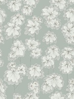 Japandi Flowers sage green wallpaper