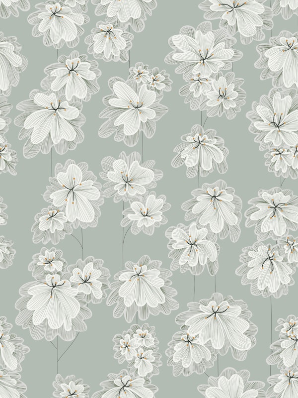 Japandi Flowers sage green