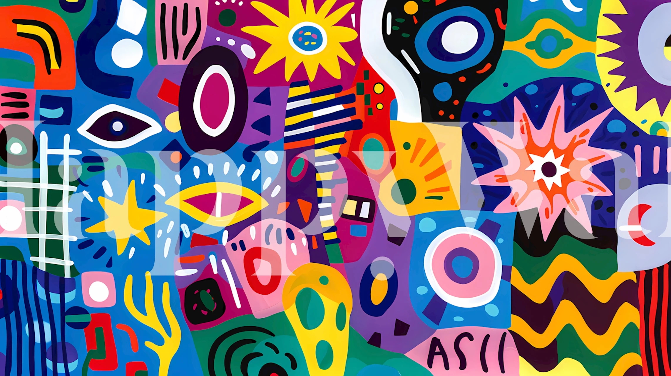 Tapeta Energetic Artful Burst w pokoju