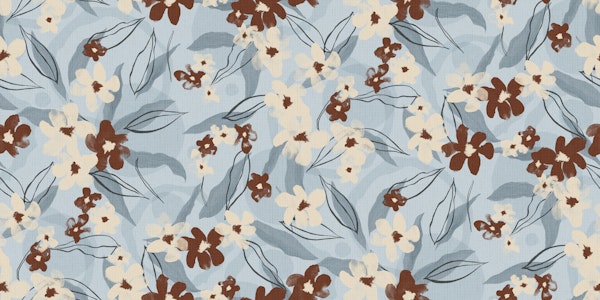 Soft Texture Zen Floral in pale blues