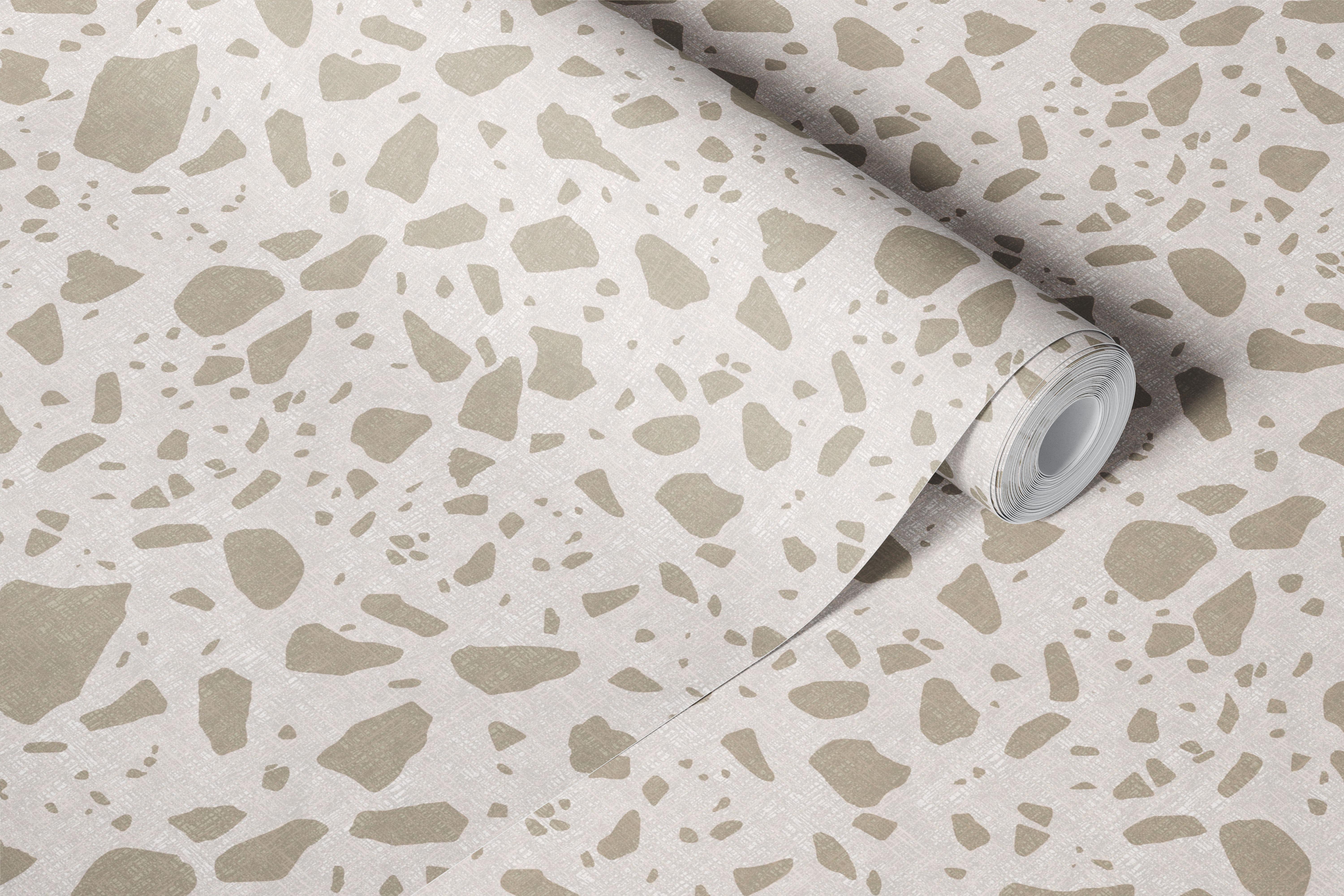 Papel de parede Rustic Greige Terrazzo Look em um cômodo
