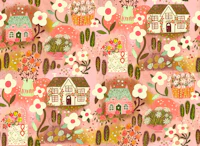 Countryside summer cottages Rose wallpaper