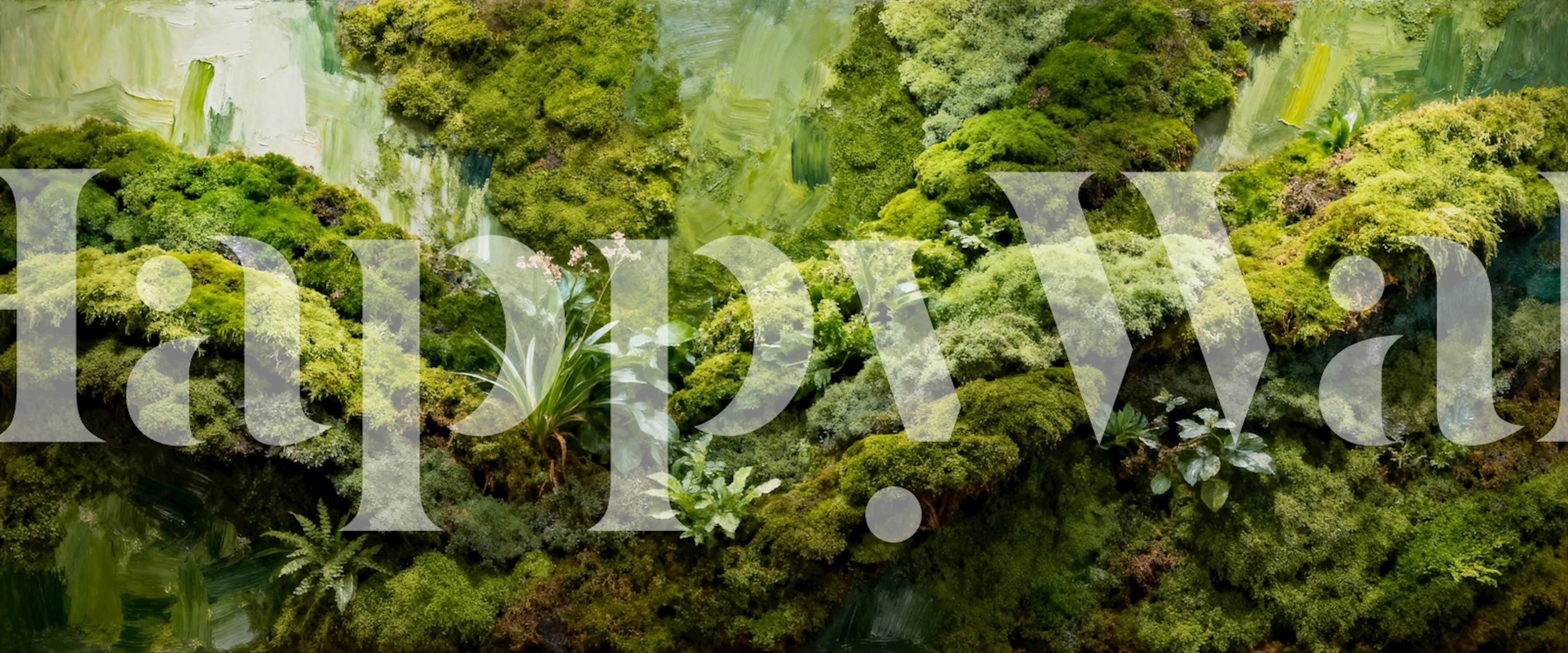 Mossy Nature Dreamscape wallpaper in a room