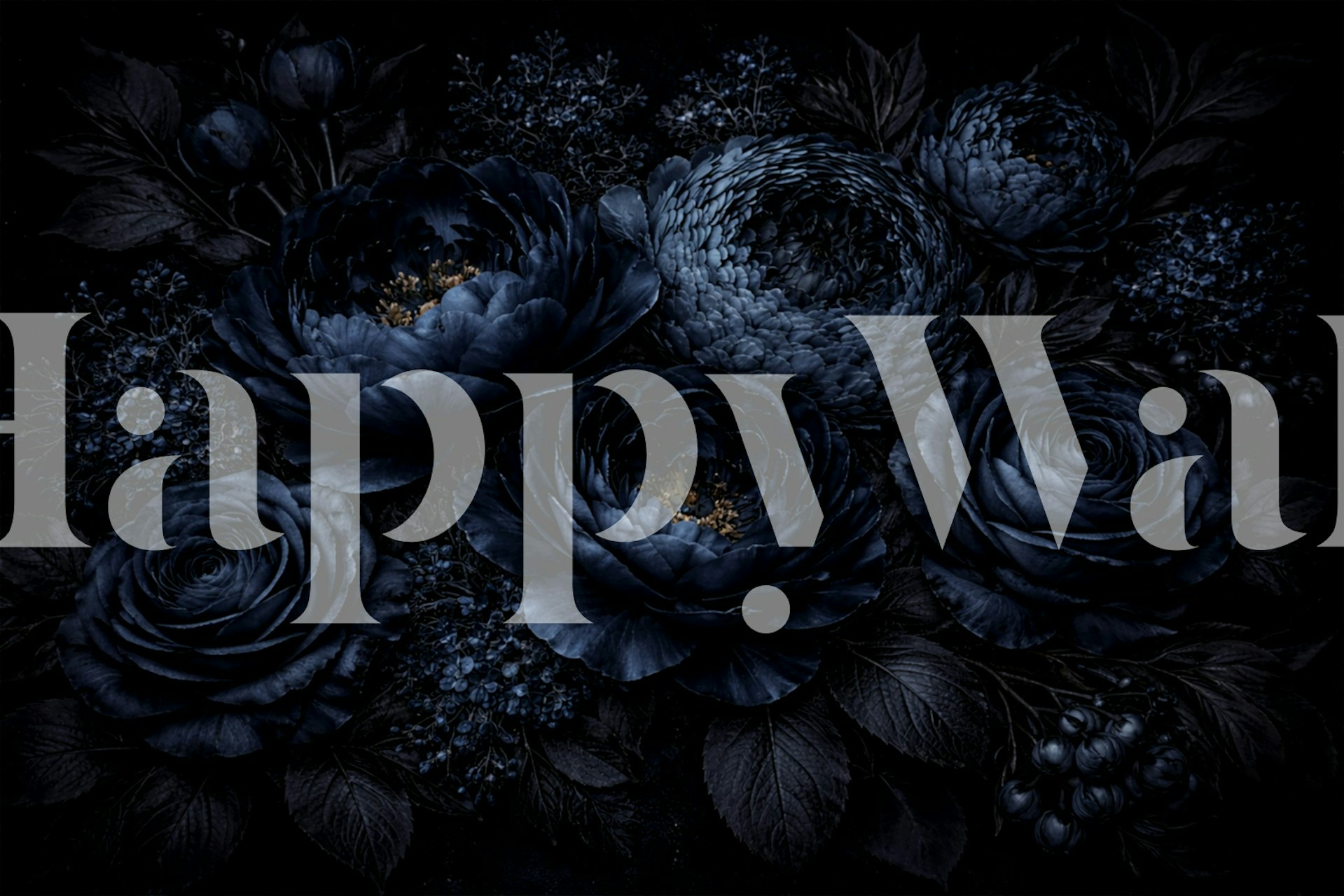 Elegant Midnight Florals wallpaper in a room