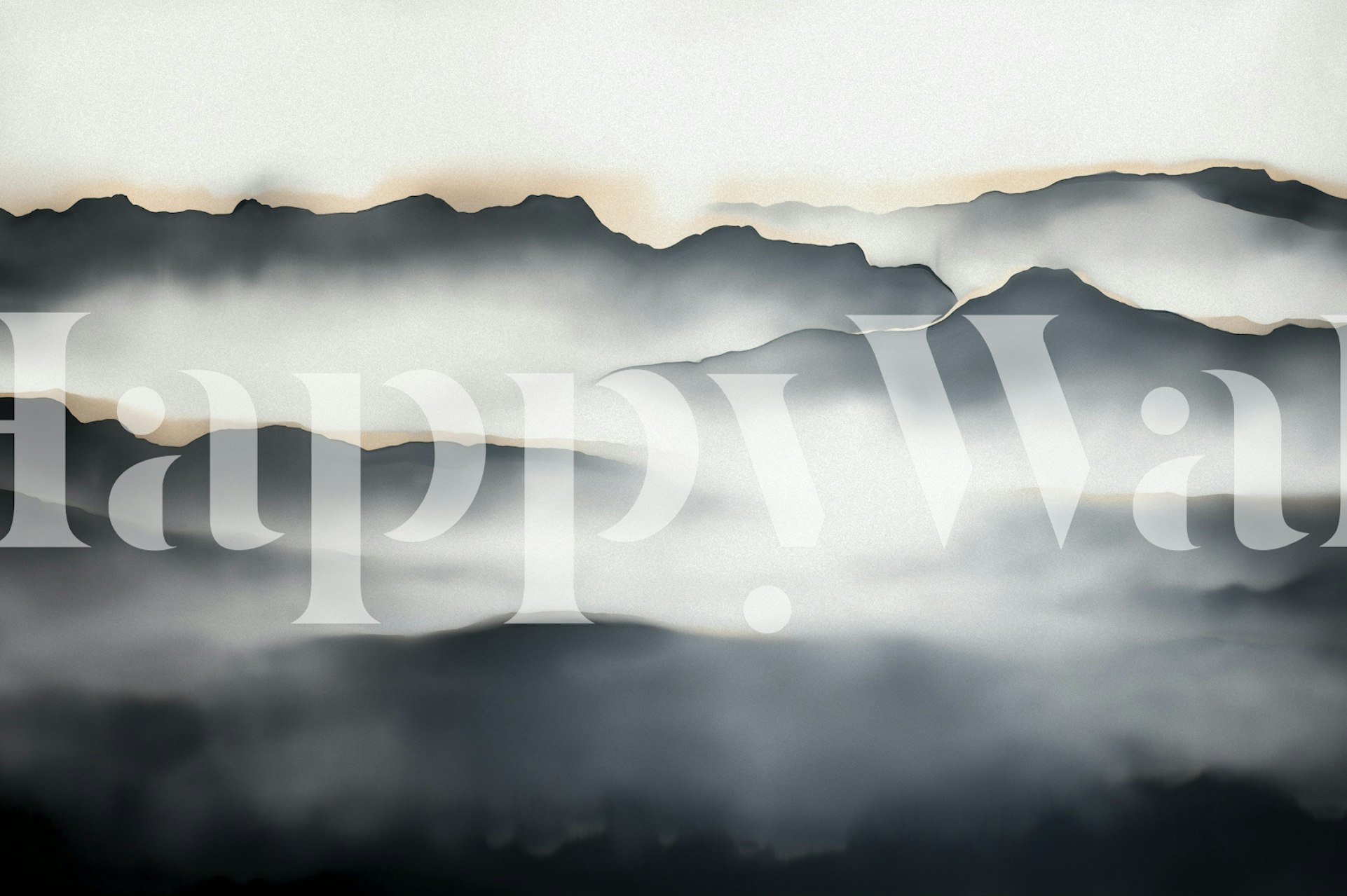 Dreamy Mountain Mist wallpaper in a room