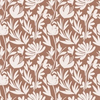 Floral Fork - Burnt Clay wallpaper