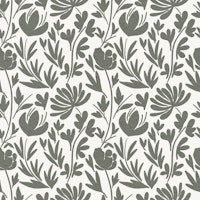 Floral Fork - Olive Whisper wallpaper