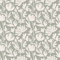 Floral Fork - Pale Sage wallpaper